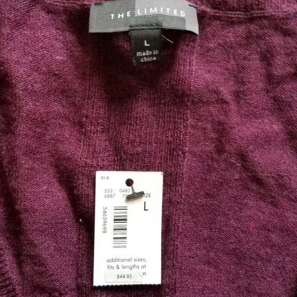 NWT The Limited Maroon V-neck Sweater- Large - Picture 7 of 8